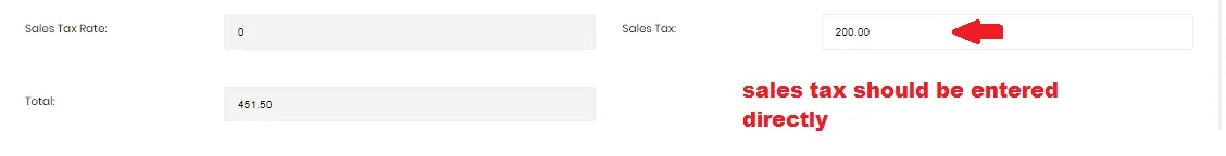 Sales Tax Added Directly