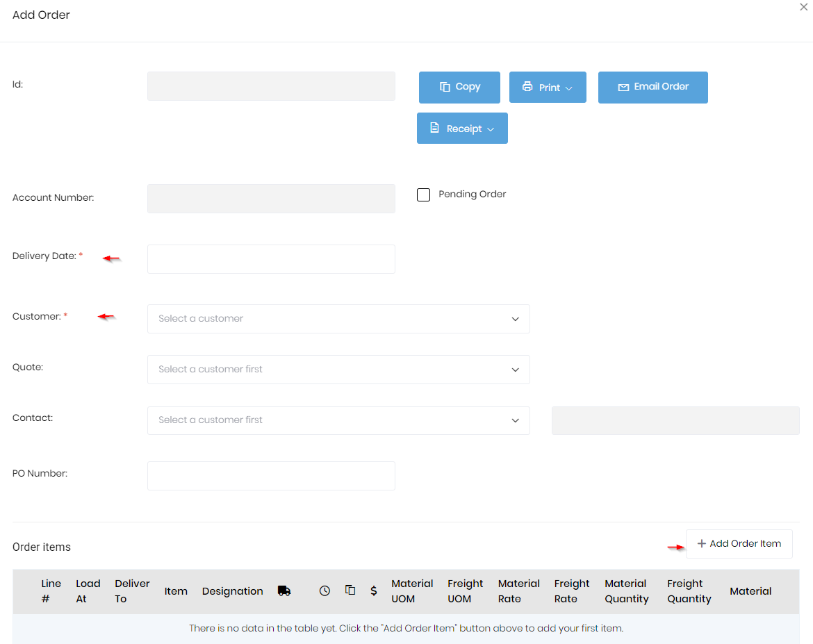 Overview of Order Management - Dump Truck Dispatcher