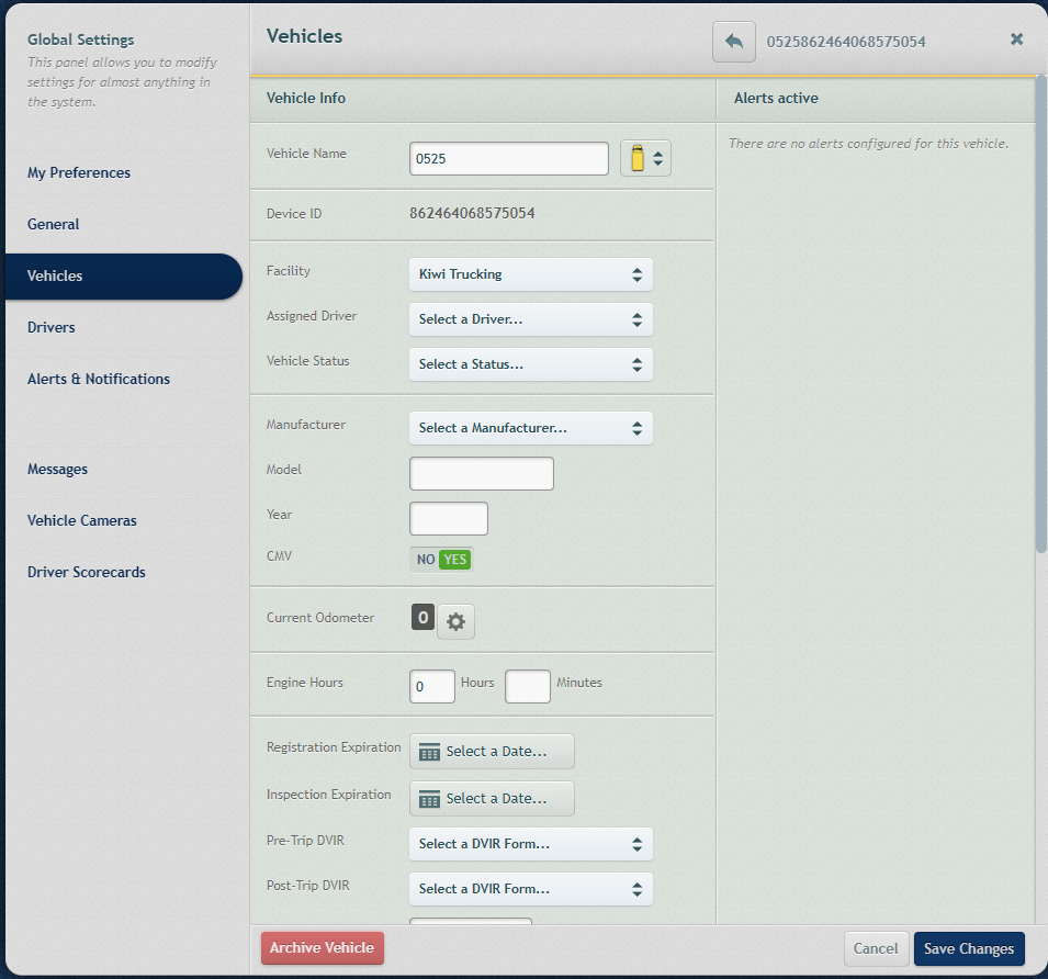 Update Vehicle Information