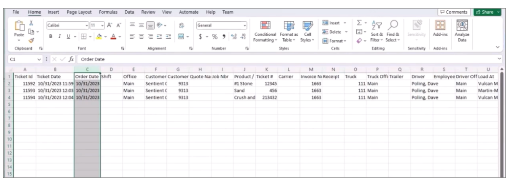 QuickBooks Exportable Data
