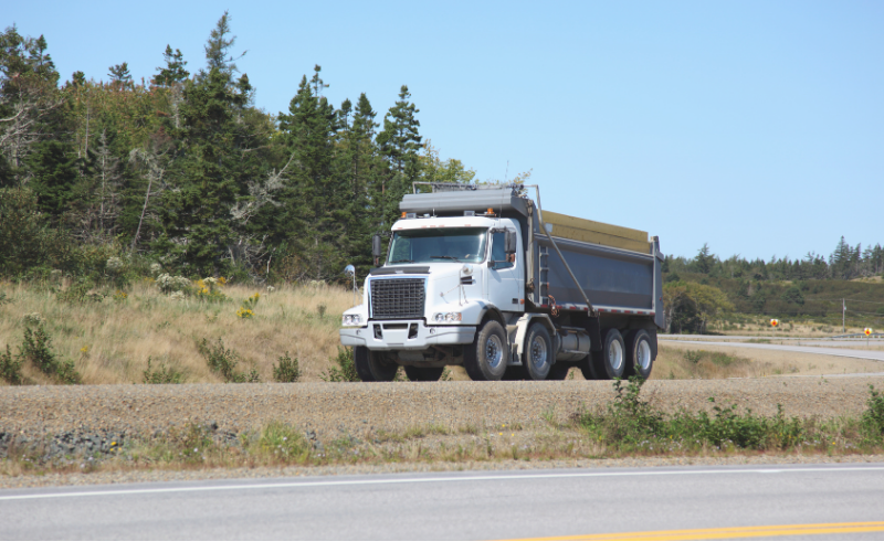 dump truck on the rode